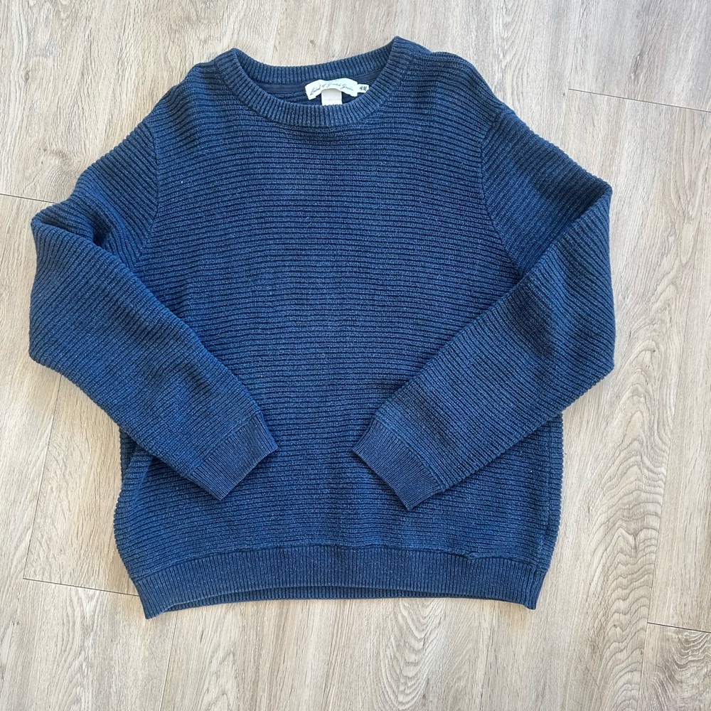 H&M Navy Blue Ribbed Sweater
